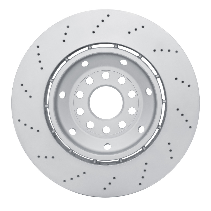 Audi RS6 Brake Rotor (1) - Front Right - R1 Concepts - Drilled Carbon Alloy GeoMET - `03-`04